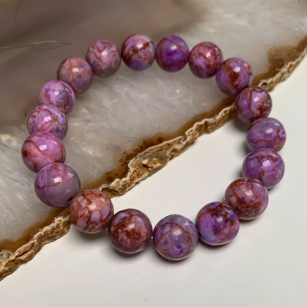 Artisan 10mm Dyed Calcite Stretch Beaded Bracelet